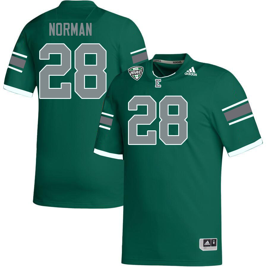 Eastern Michigan Eagles #28 Jaivian Norman College Football Jerseys Stitched Sale-Green